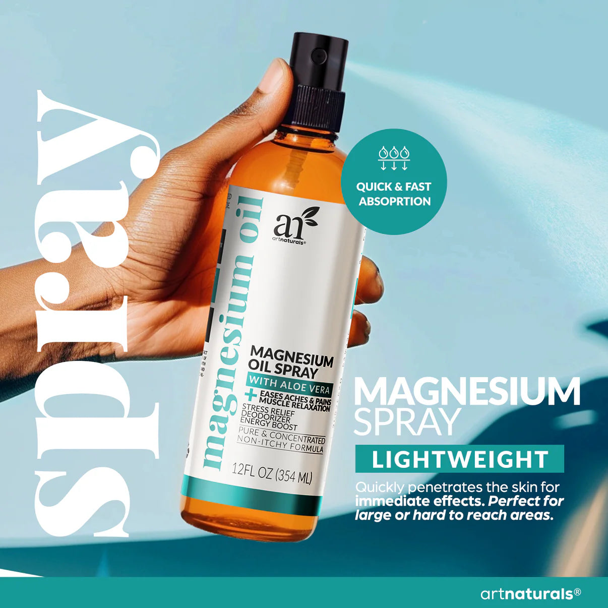 Aceite y spray de magnesio con aloe vera
