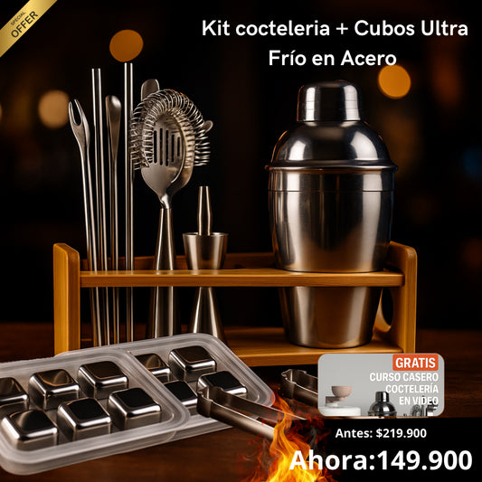 🖤 KIT DE COCTELERÍA ULTRA ACERO🖤